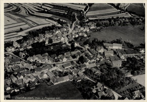 Ansichtkaart Dietzhausen Suhl in het Thüringer Woud, luchtfoto