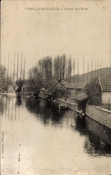 Postcard Ivry la Battle Eure, Rives de l'Eure