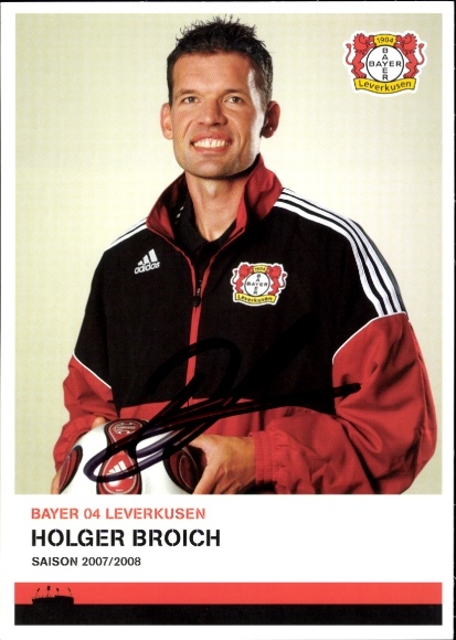 Autogrammkarte Konditionstrainer Holger Broich, Bayer 04 Leverkusen, Autogramm