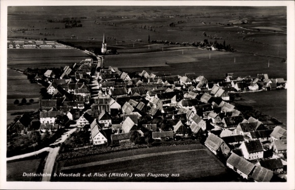 Postcard Dottenheim Dietersheim in Middle Franconia, aerial photograph