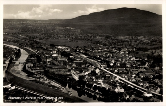 Postcard Ottenau Gaggenau in the Murg Valley, aerial photograph