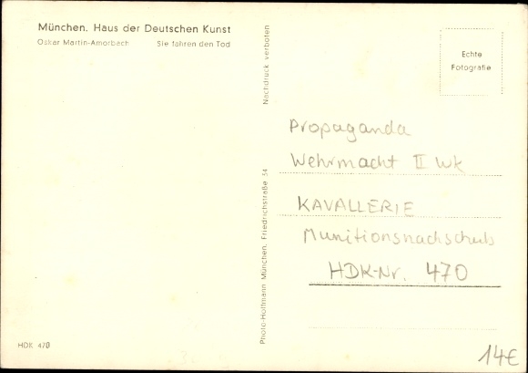 Artist PC Martin Amorbach, you drive death, Wehrmacht, HDK 470