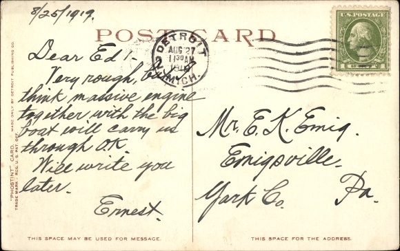 Postcard Steamer City of Cleveland, engine room, interior view