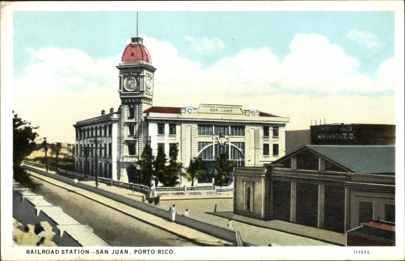 Postcard San Juan Puerto Rico, train station