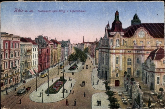 KP Hohenlind Kolonia, Hohenstaufen-Ring, Opera, widok na ulicę, tramwaj