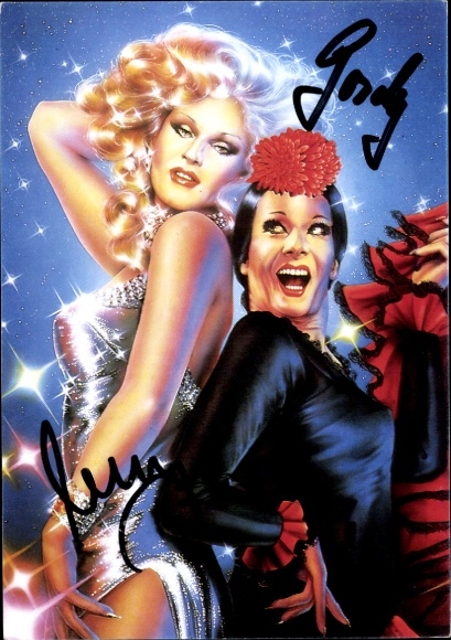 Ak Travestieduo Mary & Gordy, Portrait, Autogramm