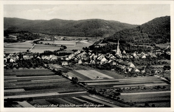 Ak Grießen im Klettgau Baden, Fliegeraufnahme