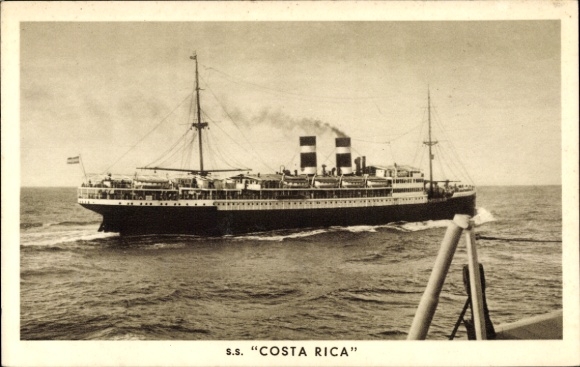 Postcard steamer SS Costa Rica, Royal Netherlands Steamship Co.