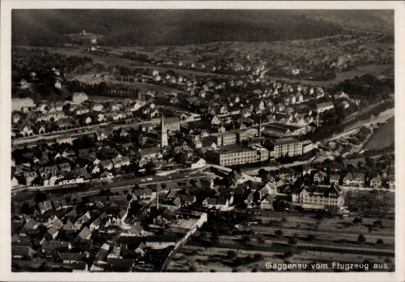 Postcard Gaggenau in the Murgtal Black Forest, aerial photograph