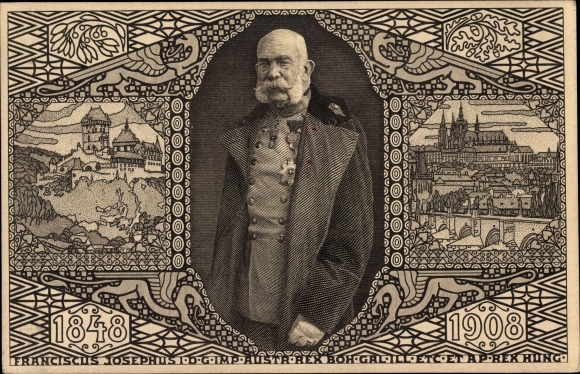 Ganzsachen Ak Kaiser Franz Joseph I., Portrait, Jubiläum 1908