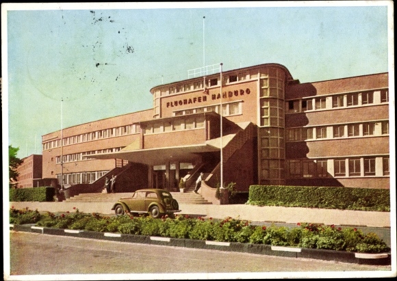 Ak Hamburg Fuhlsbüttel, Flughafen, Straßenseite