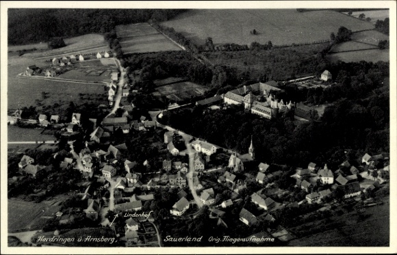 Ak Herdringen Arnsberg en Sauerland, Fliegeraufnahme