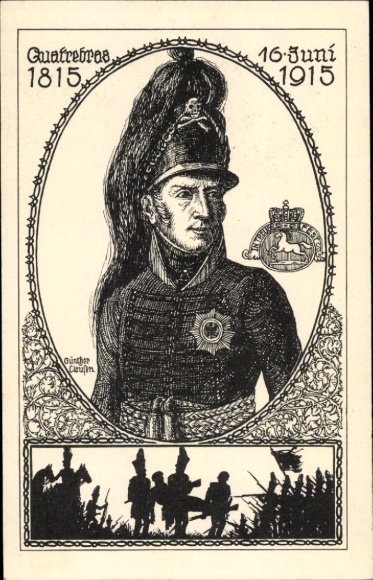 Artist Postcard Clausen, Quatre Bras 1815, June 16, 1915, Braunschweig, Napoleonic Wars