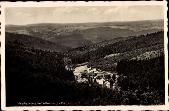 PC Hirschspung Altenberg Ore Mountains, valley view of town and surroundings