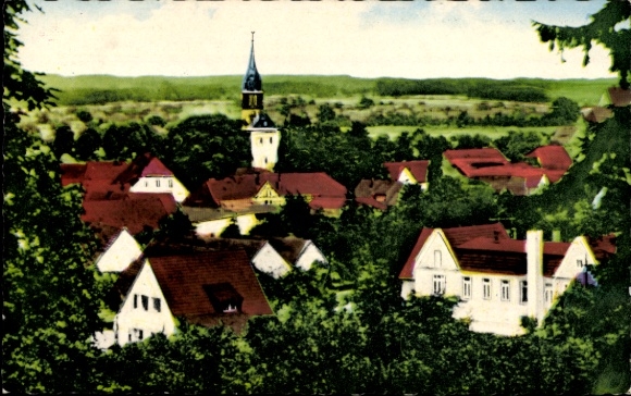 Ak Bad Essen in Nedersaksen, uitzicht vanaf Rickmershöhe, kerktoren