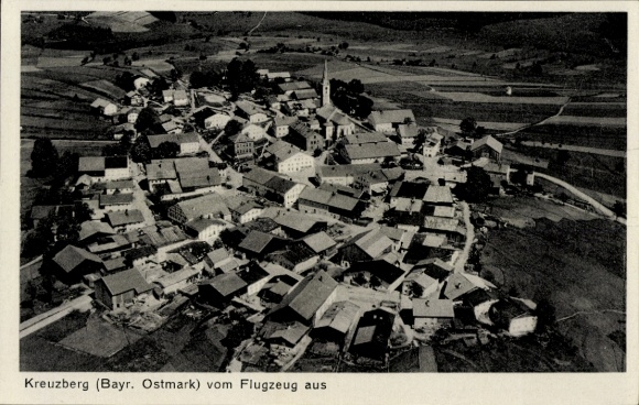 Postcard Kreutzberg Kreuzberg Freyung in the Bavarian Forest, aerial photograph