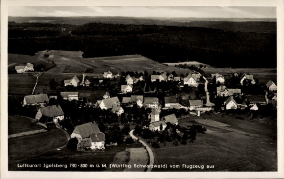 Ak Igelsberg Freudenstadt im Schwarzwald, Fliegeraufnahme