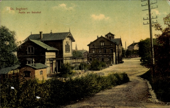 Ak Sankt Ingbert im Saarland, am Bahnhof