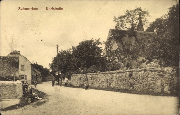 Postcard Schmorkau Neukirch Sachsen, Dorfstrasse