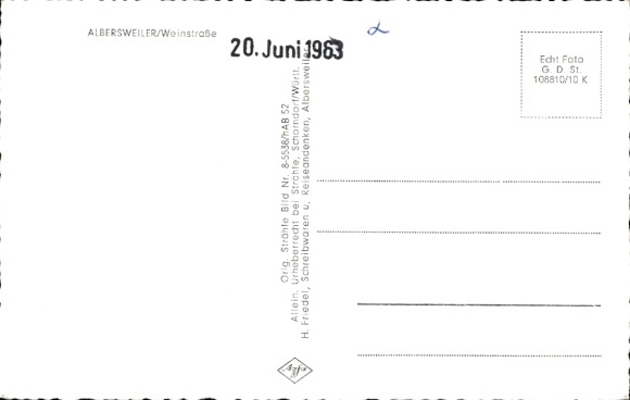 Postcard Albersweiler in the Palatinate, aerial photograph
