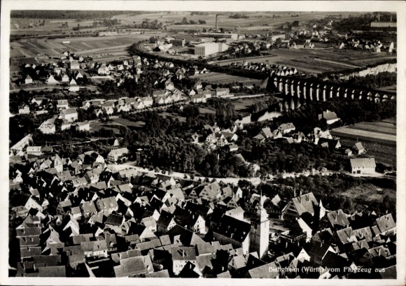 Ak Bietigheim Bissingen an der Enz Württemberg, luchtfoto