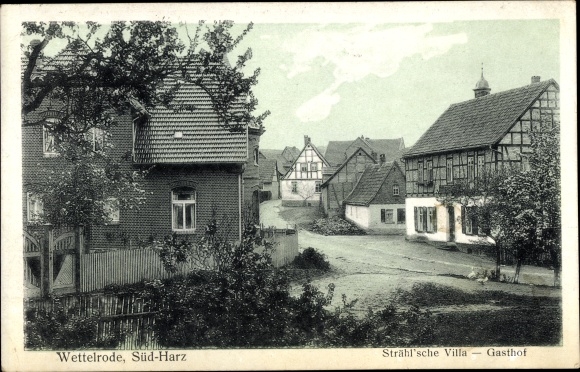 Postcard Wettelrode Sangerhausen Südharz, Strähl'sche villa, inn
