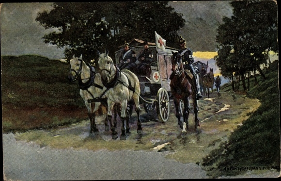 Künstler Ak Hoffmann, Anton, Sanitätskolonne, Rotes Kreuz