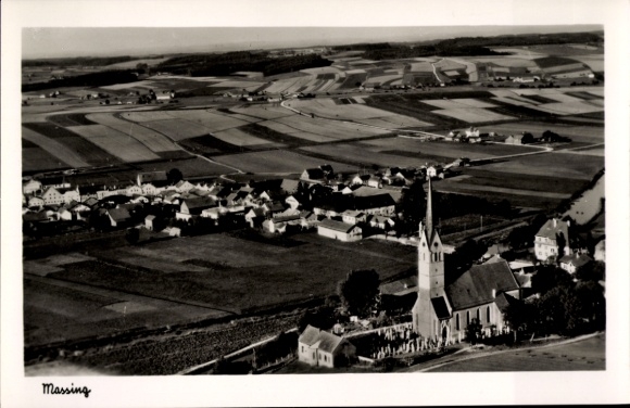 Postcard Massing in Lower Bavaria, aerial photograph