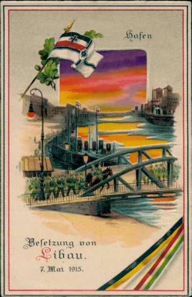 Zatrzymaj się pod światło KP Liepaja Libau Łotwa, okupacja miasta 1915, I. WK