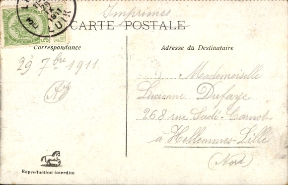 Postcard Charleroi Wallonia Hainaut, exhibition 1911, main entrance