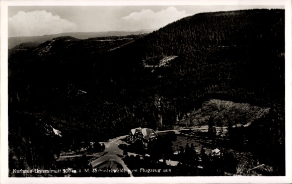 Postcard Unterstmatt Bühl in Baden, aerial photograph, Kurhaus