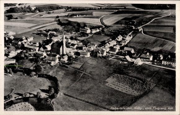 Postcard Hebertsfelden Lower Bavaria, aerial photograph