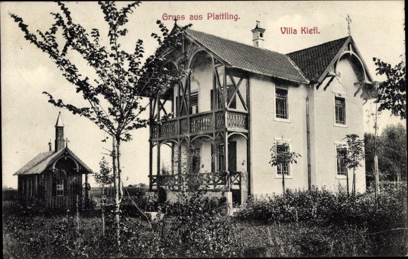 Postcard Plattling in Lower Bavaria, Villa Kiefl