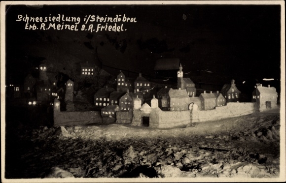 Photo Postcard Steindöbra Sachsenberg Georgenthal Klingenthal in the Vogtland, snow settlement, Meinel, Friedel