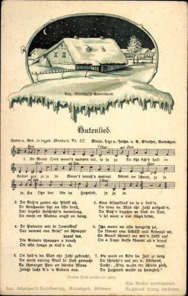 30 individual song cards, Anton Günther