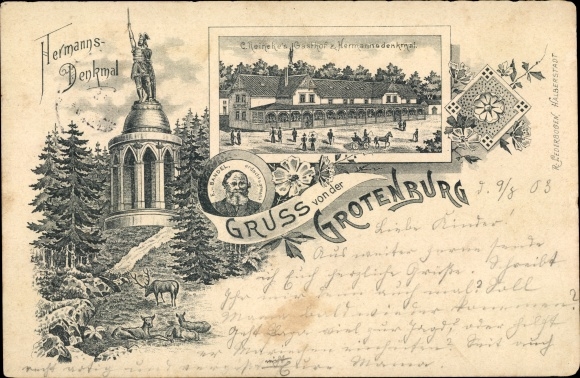 lito Detmold w Nadrenii Północnej-Westfalii, Grotenburg, Hermannsdenkmal, zajazd