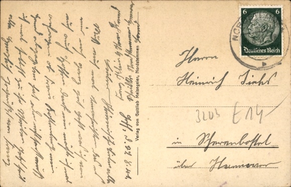 Postcard Nordstemmen in Lower Saxony, Gasthaus Tangermann, Landbundhaus, horses, riders