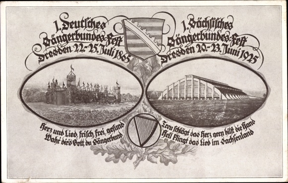 Passepartout PC Dresden, 1st Saxon Singers&#39; Association Festival 1925, Anniversary of the Singers&#39; Association Festival 1865