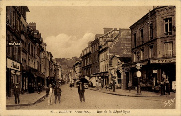 Ak Elbeuf Seine Maritime, Rue de la Republique
