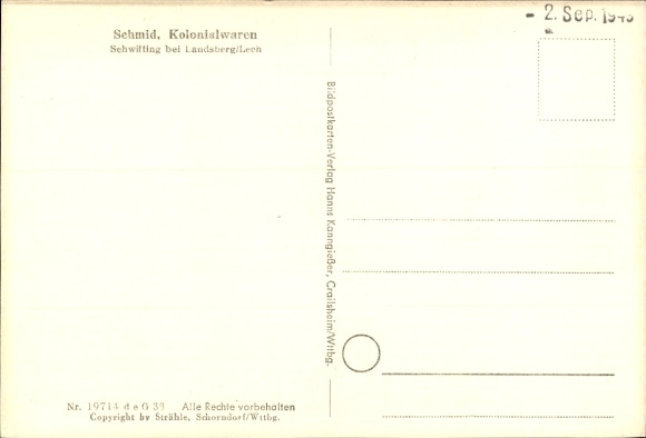 Postcard Schwitting near Landsberg/Lech, aerial photograph