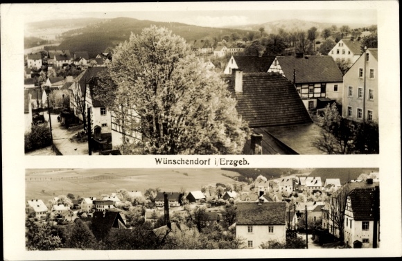 Ak Wünschendorf Pockau Lengefeld Erzgebirgskreis, Teilansichten