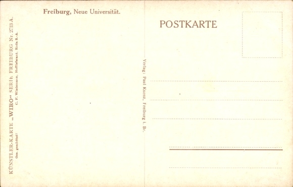 Postcard Freiburg im Breisgau, New University