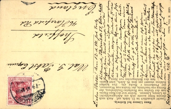 Postcard Breitscheid Ratingen, Linnep Castle