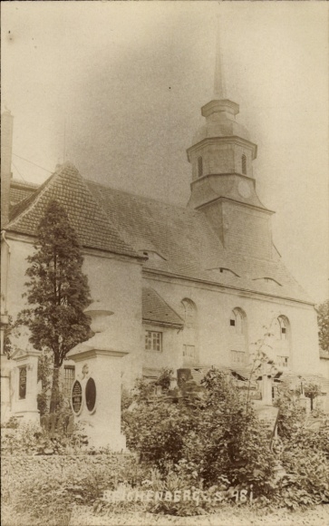 Foto Ak Reichenberg Moritzburg in Sachsen, Evangelische Domkirche