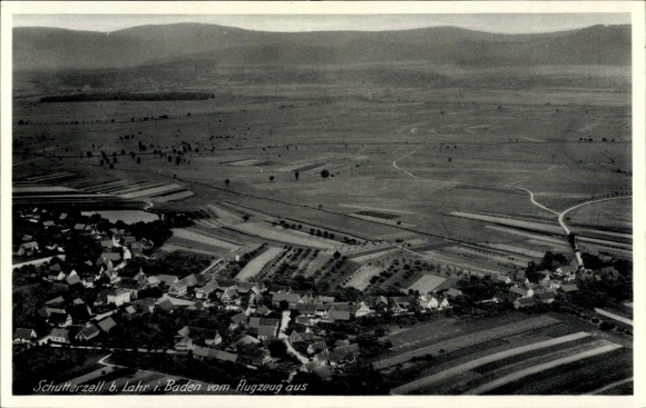 Postcard Schutterzell Neuried in Baden, aerial photograph