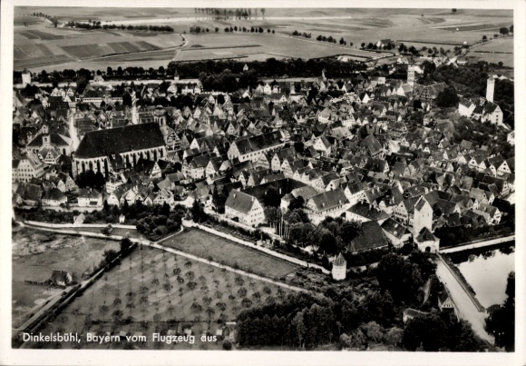 Ak Dinkelsbühl in Mittelfranken, Fliegeraufnahme