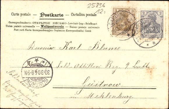Postcard Poppenbüll in Schleswig Holstein, view of the town
