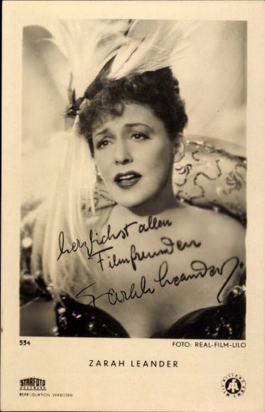 Ak Schauspielerin Zarah Leander, Sängerin, Portrait