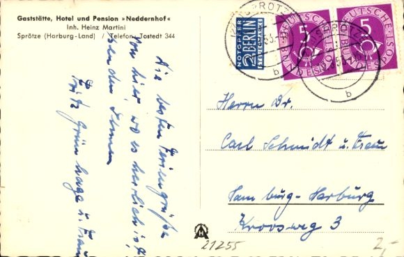 Postcard Sprötze Buchholz in der Nordheide, Gasthaus Neddernhof, owner Heinz Martini