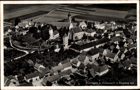 PC Bissingen in Swabia Bavaria, aerial photo of the place